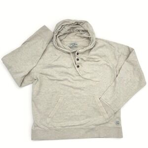 Lucky Brand Oatmeal Hooded Henley Pullover L Kangaroo Pocket Granola  Girl